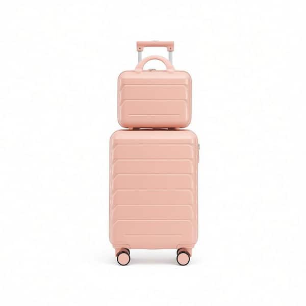 LIVACA 2-Piece Pink ABS Plastic Hardside Spinner Wheel Luggage Set