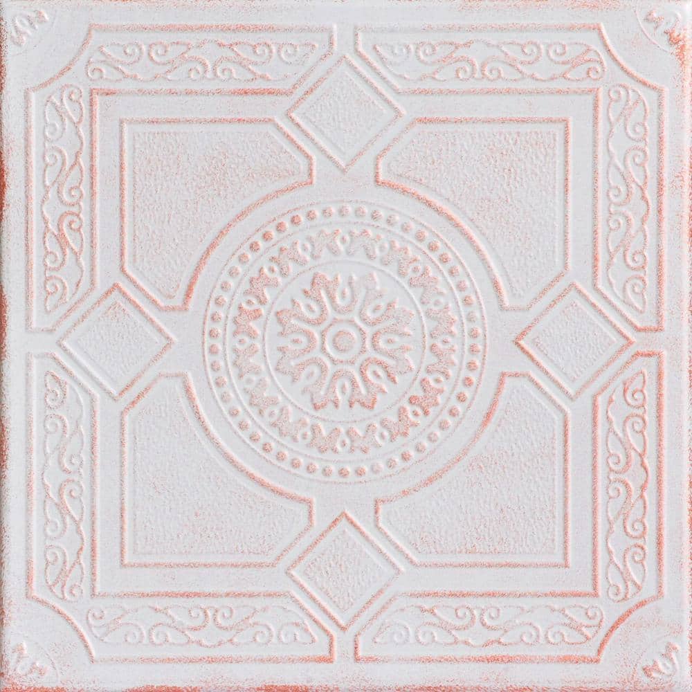 Topkapi Palace White Washed Copper 1.6 ft. x 1.6 ft. Decorative Foam Glue U