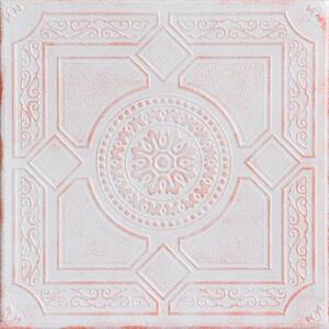 Topkapi Palace White Washed Copper 1.6 ft. x 1.6 ft. Decorative Foam Glue Up Ceiling Tile (21.6 sq. ft./Case)