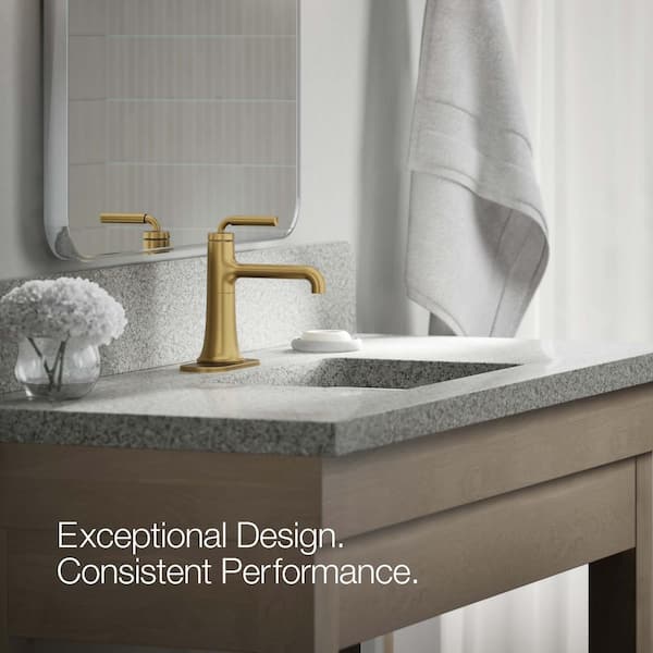 KOHLER Tone Single Handle Single-Hole 1.2 GPM Bathroom Sink Faucet in Vibrant Brushed Moderne Brass