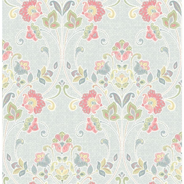 A-Street Prints Willow Sky Nouveau Floral Sky Wallpaper Sample
