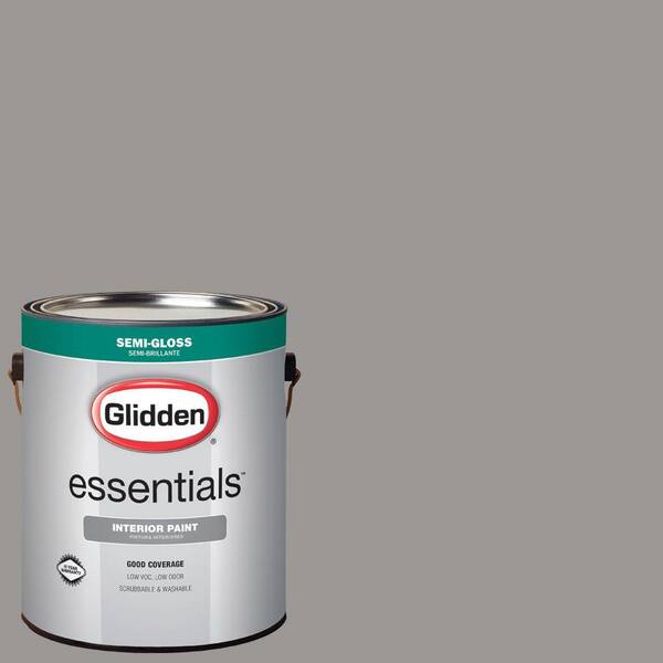Glidden Essentials 1 gal. #HDGCN51U Stone Grey Semi-Gloss Interior Paint