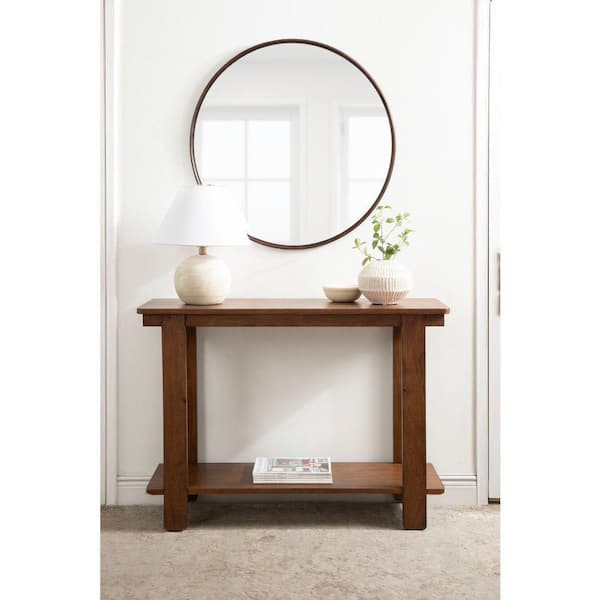 Foxford 42 in. Walnut Brown Rectangle Wood Console Table