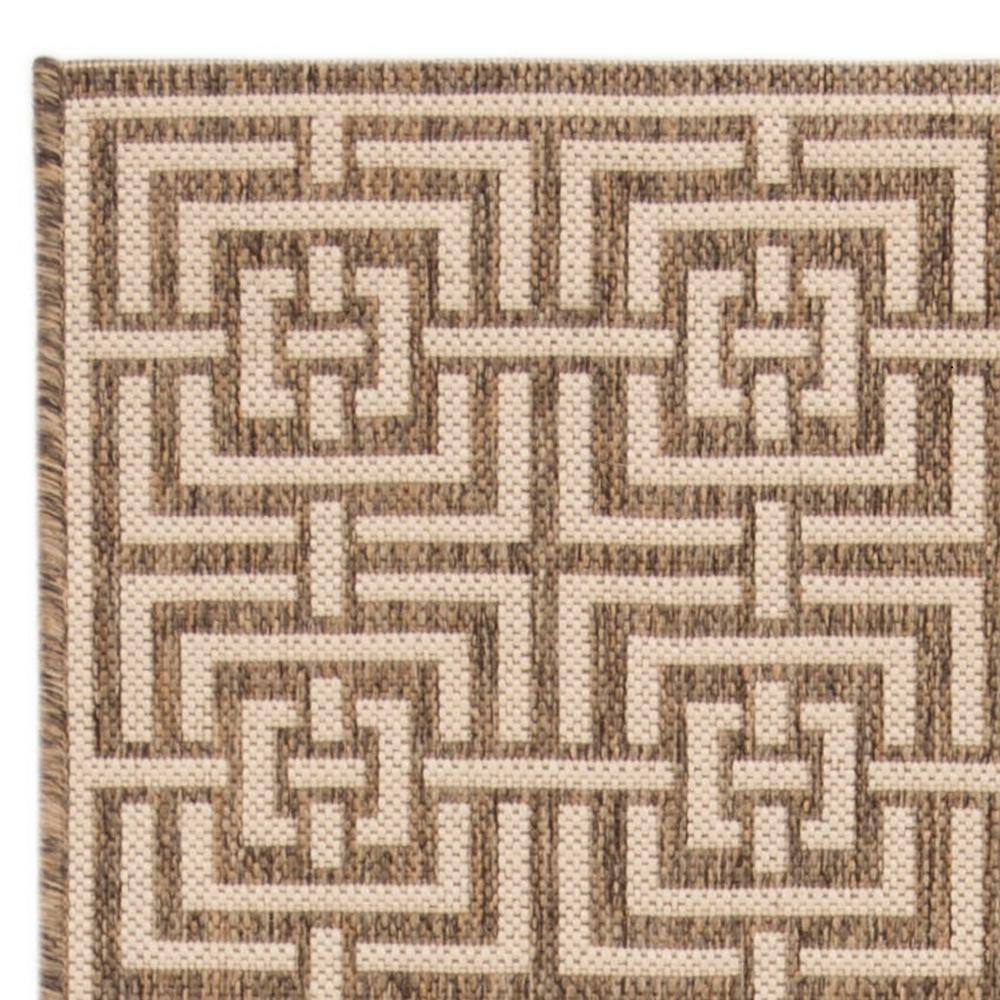 Beachside Bliss Beige/Cream 2' x 8' Geometric Synthetic Runner Rug