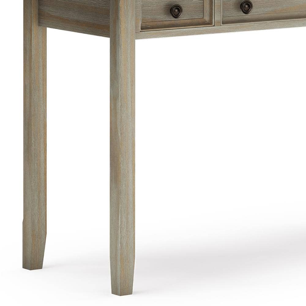 Amherst Distressed Grey Solid Wood Desk with Keyboard Tray