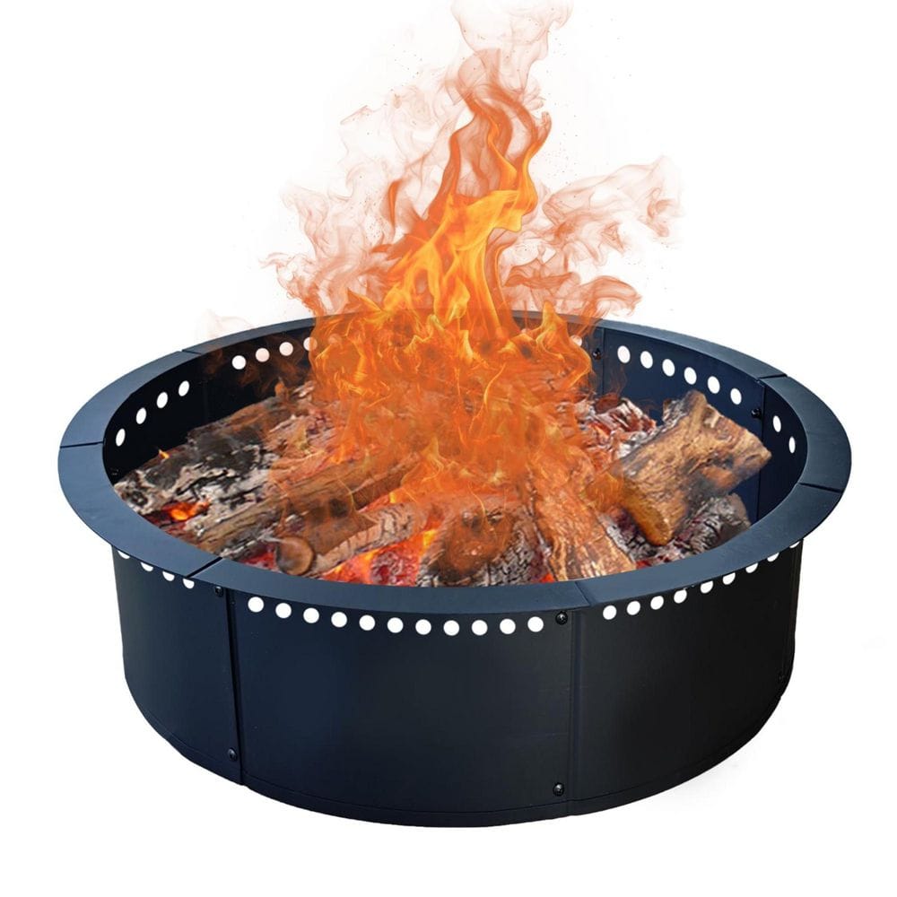 Fire Pit Ring 40 in. D x 8.5 in. H Round Steel Wood Burning Fire