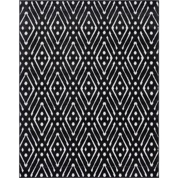Unique Loom Sabrina Soto Black 8 ft. x 10 ft. Ella Indoor/Outdoor Area Rug