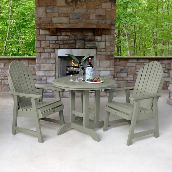 Highwood Hamilton 3-Pieces Round Recycled Plastic Outdoor Dining