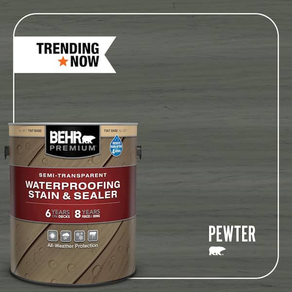 1 gal. #ST-131 Pewter Semi-Transparent Waterproofing Exterior Wood Stain and Sealer
