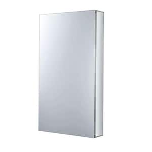 15 in. x 30 in. Stainless Steel Recessed or Surface Wall Mount Medicine Cabinet with Mirror