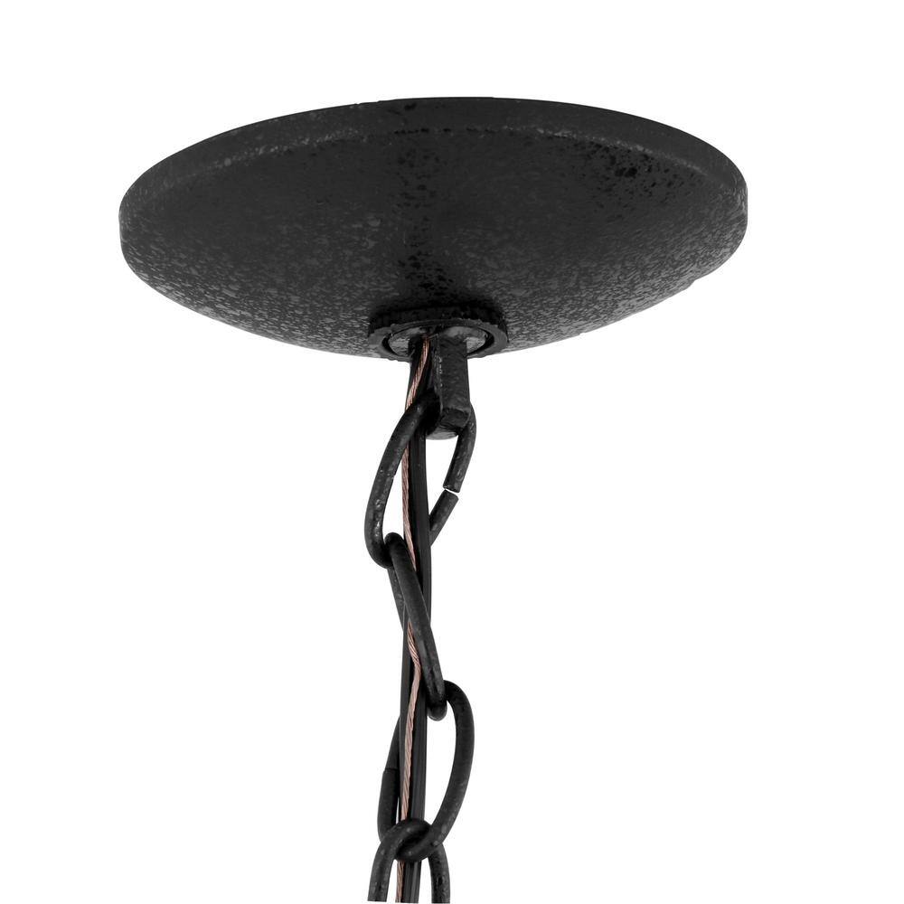 Trinity Textured Black 5-Light Chandelier with White Candle Covers