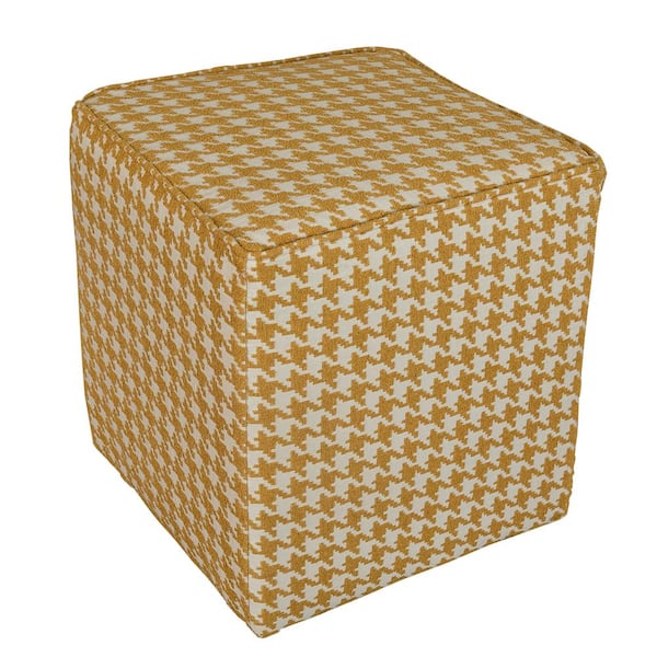 Leffler Home Harper LeRoux Cane Upholstered Cube Ottoman
