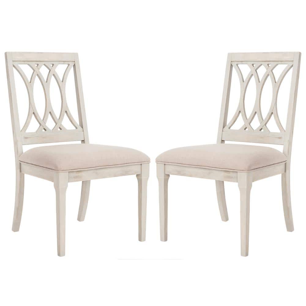 Selena Taupe/Rustic Gray 19 in. H Linen Side Chair (Set of 2)