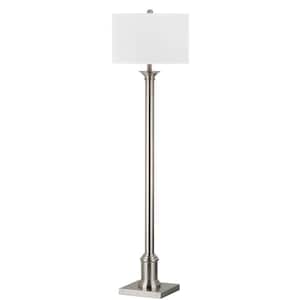 Livia 60 in. Nickel Floor Lamp with Off-White Shade