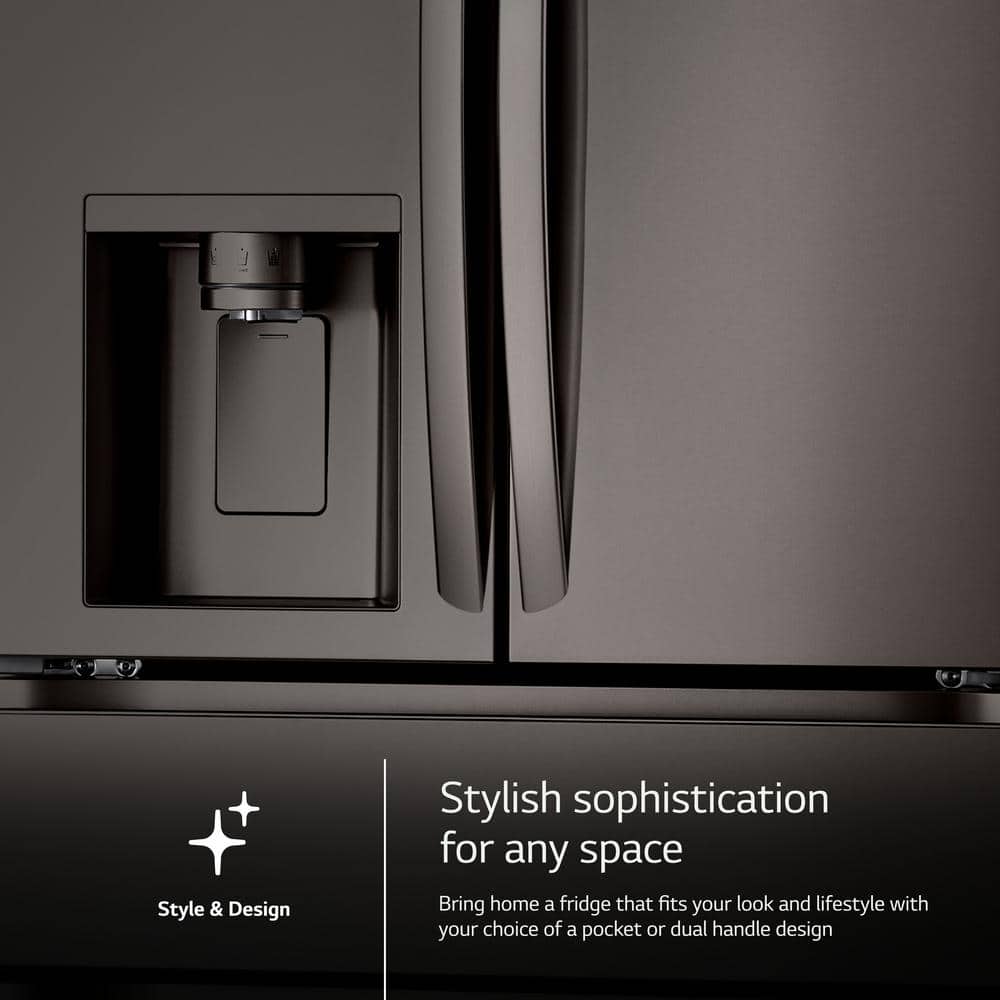 Black Stainless Steel Smart French Door Refrigerator with Ice Maker