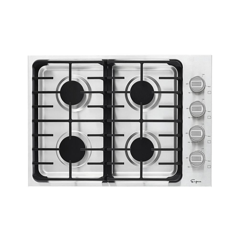 Empava 30 in. Gas Cooktop in Stainless Steel with 4 Burners Including Power Burners, Silver