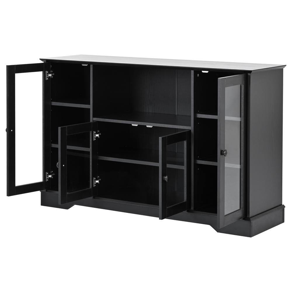 51.9 in. W x 15.7 in. D x 33.4 in. H Bathroom Black Linen Cabinet