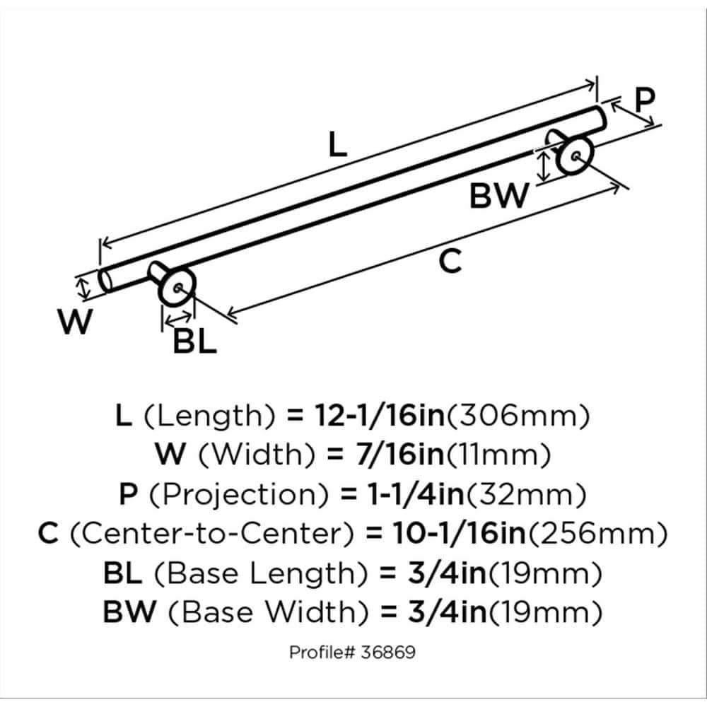 Satin Nickel 12-Inch Modern Cabinet Bar Pull
