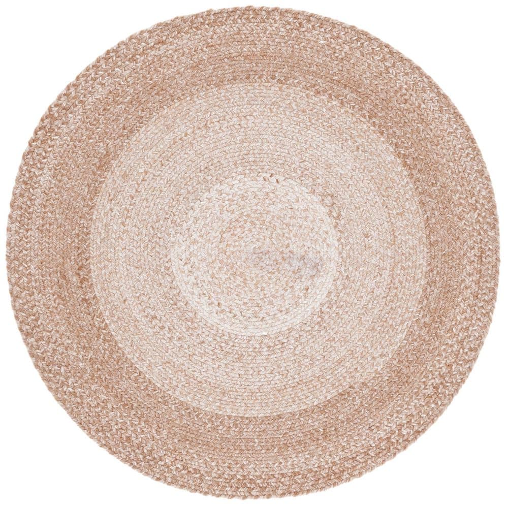 Braided 4 ft. x 4 ft. Beige Gradient Border Round Area Rug price history on PriceWatchPro