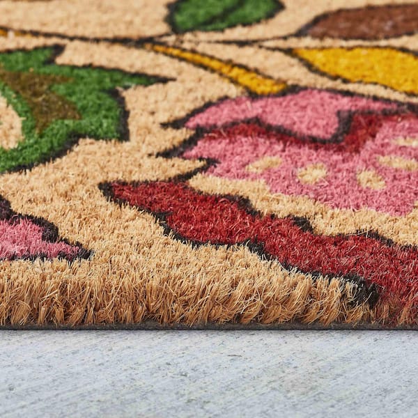Spring Bliss 18 in. x 30 in. Coir Indoor/Outdoor Door Mat Multi-Colored