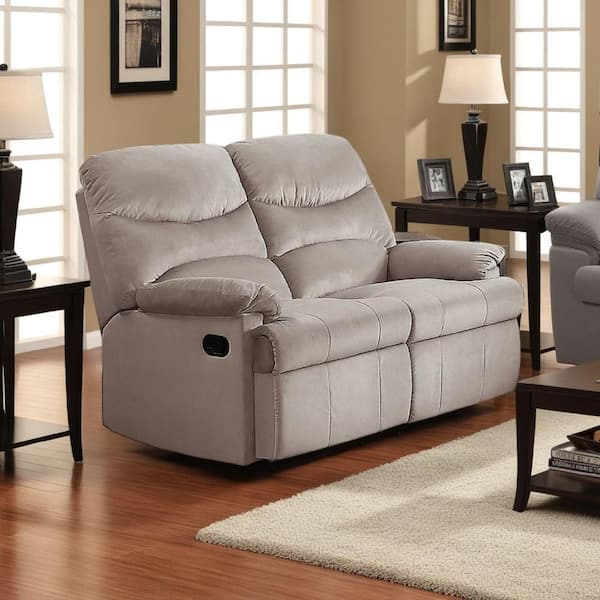 Karry Brown Polyester Glider Recliner Manual Loveseat