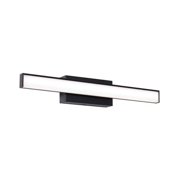 AFX Tonya 18 in. 1-Light Black White Acrylic Shade LED Vanity Light