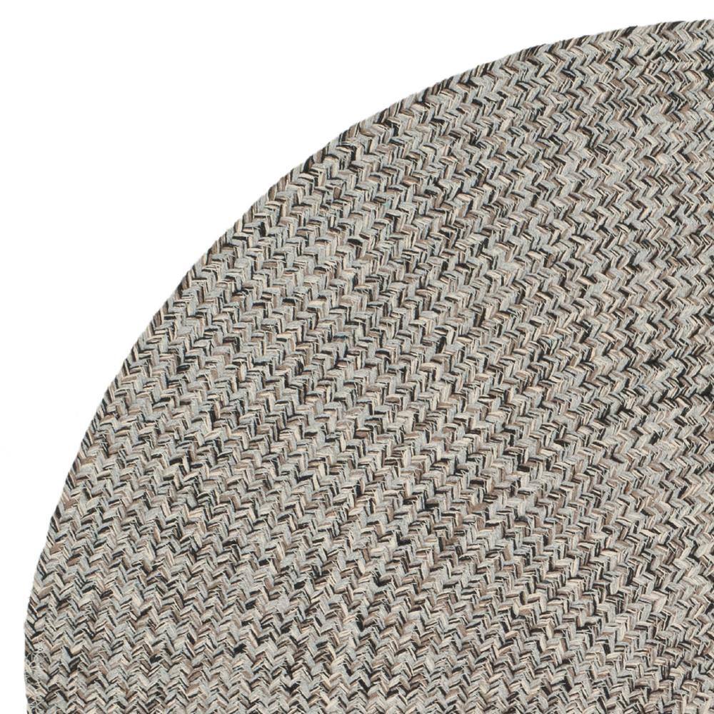 Handwoven Ivory Round Braided Wool-Cotton Rug, 3' Diameter