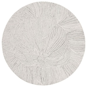 Metro Light Blue/Ivory 6 ft. x 6 ft. Floral Round Area Rug