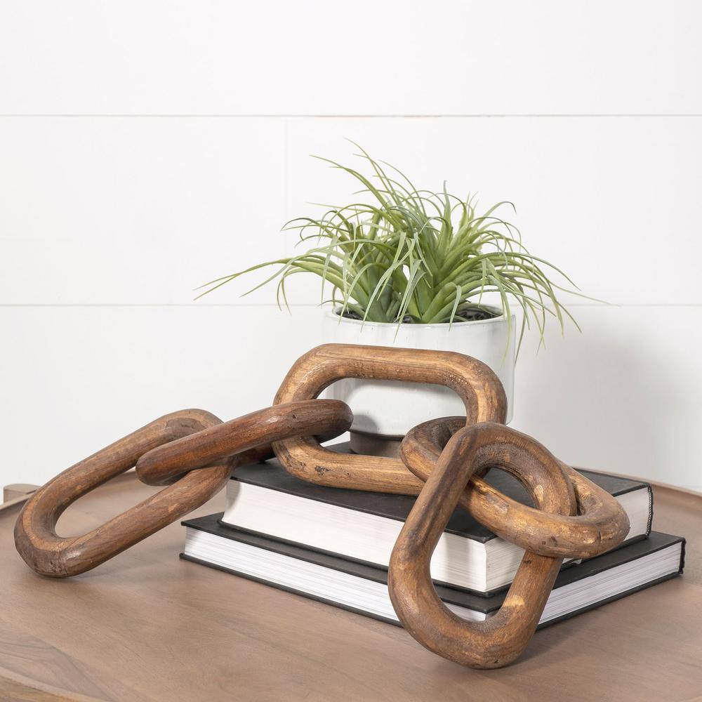 Alix 29" Natural Brown Mango Wood Chain Figurine