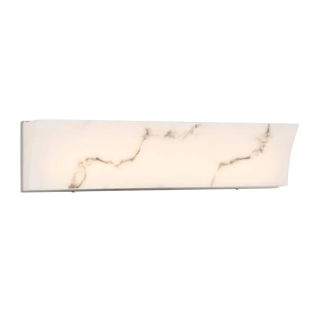 Eroles 24 in. 1-Light Brushed Nickel LED Vanity Light Bar with Faux Alabaster Shade price history on PriceWatchPro