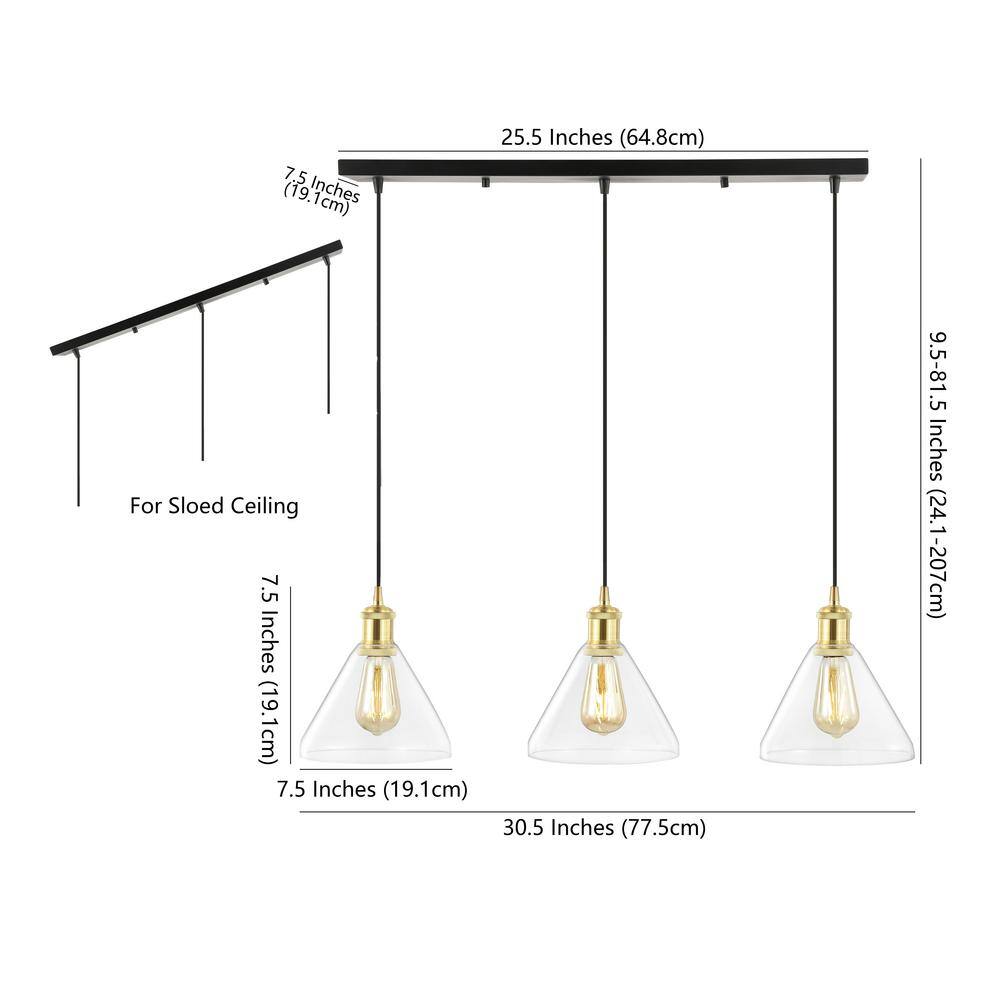 Kiawah Island Brushed Gold 30.5" LED Linear Pendant with Clear Glass