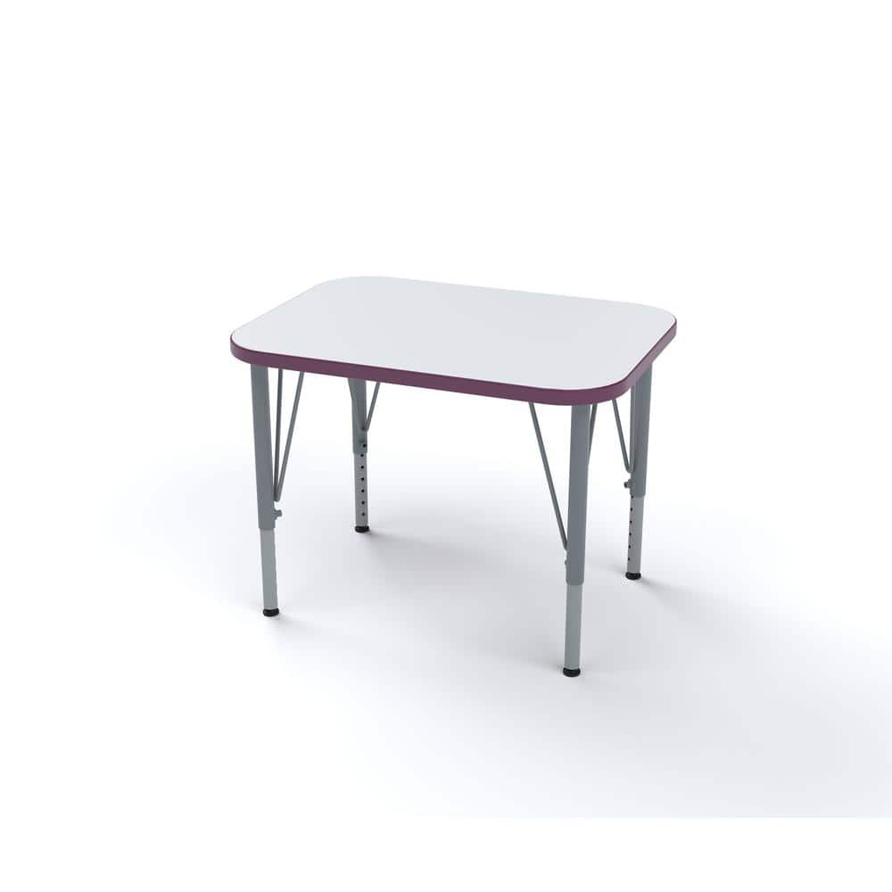 Versa Rectangle Classroom Table Height Adjustable Kids Desk, (Purple, 14-23