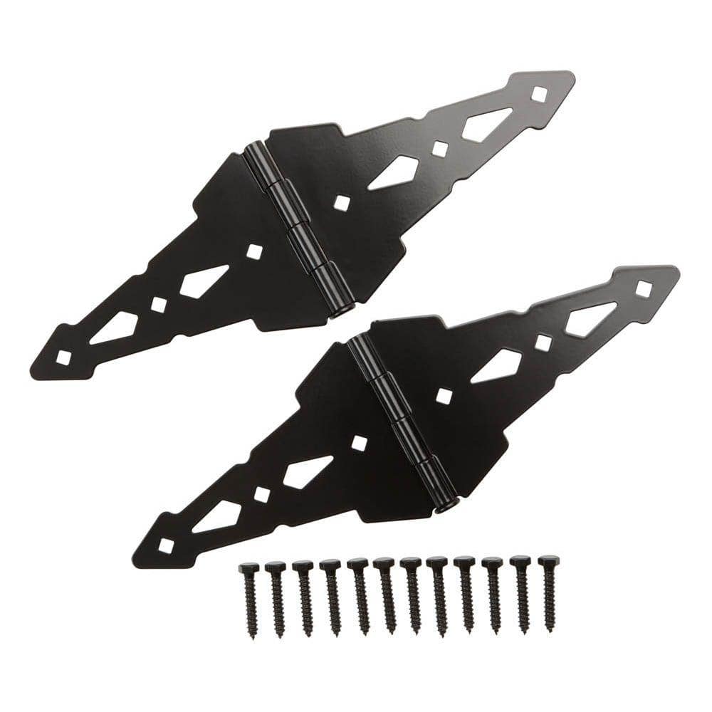 T Hinge 8 inch Heavy Duty 2 Pack Black Includes Matching Screws