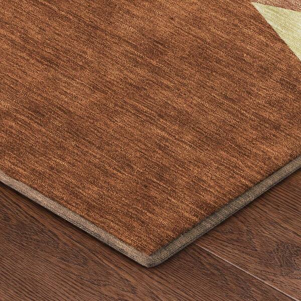 Mayfield Premium Machine Washable Abstract AMF2555 Paprika 2 ft. x 3 ft. Accent Rug
