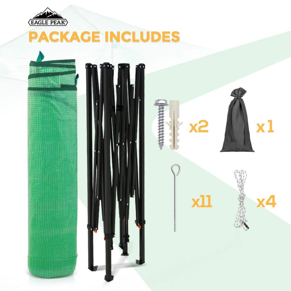 Green 10x5 Portable Walk-In Greenhouse with Zippered Doors