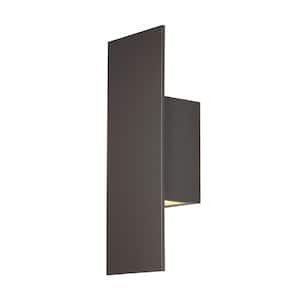 Icon 14 in. Bronze Integrated LED Outdoor Wall Sconce, 3000K