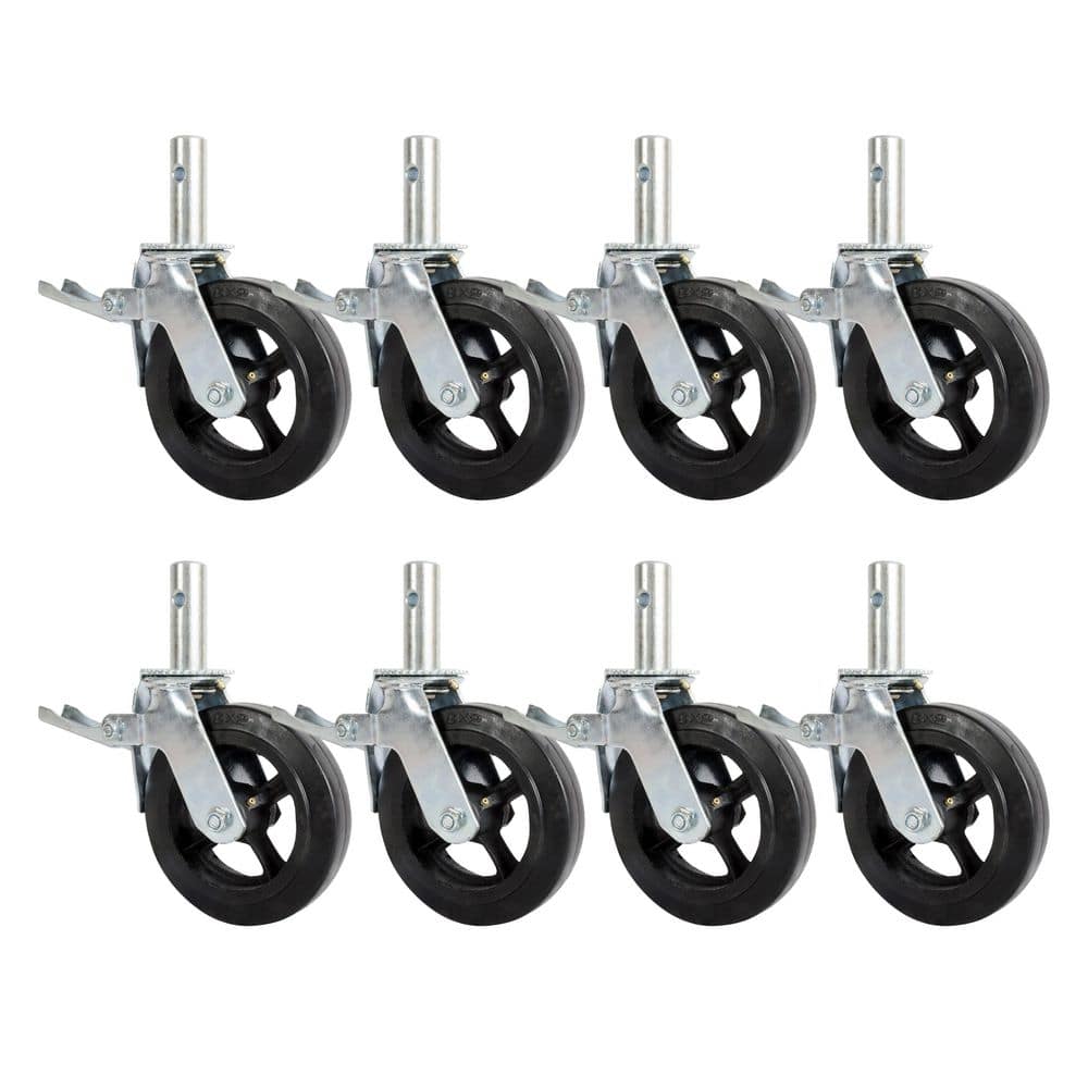8-inch Cast Iron and Rubber Heavy-Duty Caster Wheels with Double-Lock Locking Pedal for  Scaffolding, 8-Pack price history on PriceWatchPro