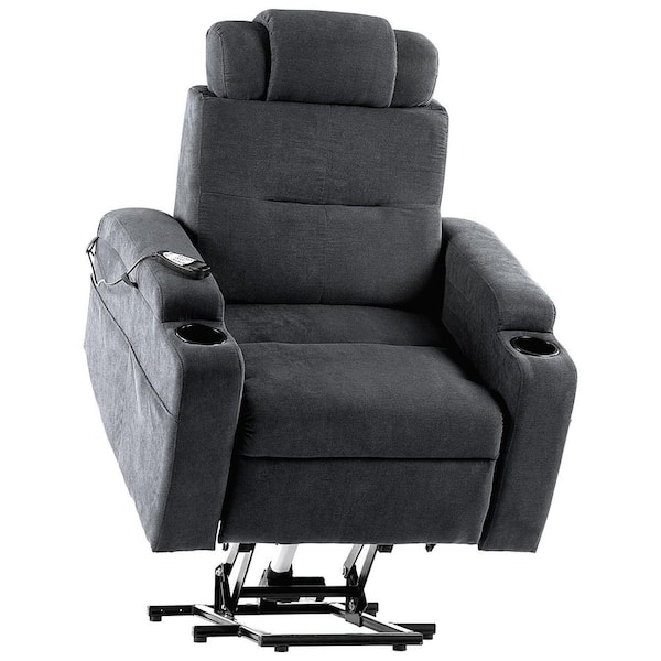 Unbranded Gray Lift Chairs Recliners for Elderly with Power Reomte Control Heat and Massage