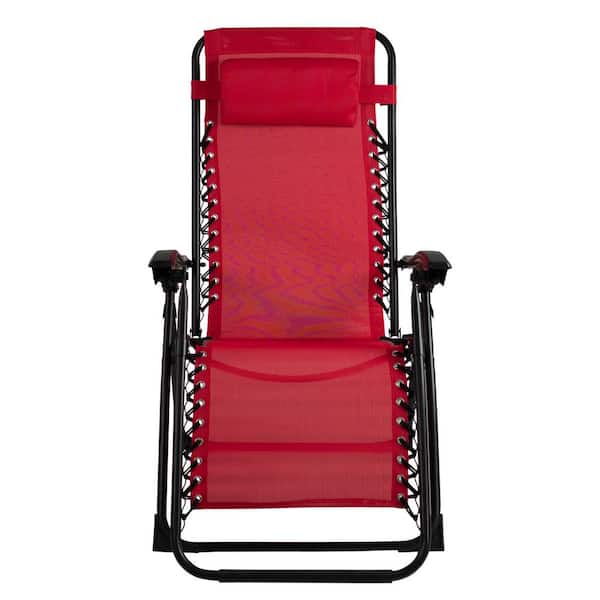 Patio Premier Metal Outdoor Recliner Gravity Chair in Red