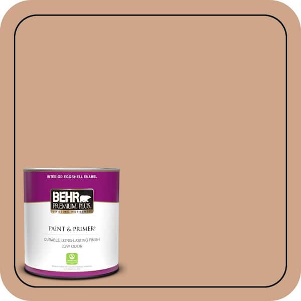 BEHR PREMIUM PLUS 1 qt. #PMD-76 Sienna Buff Eggshell Enamel Low Odor Interior Paint & Primer