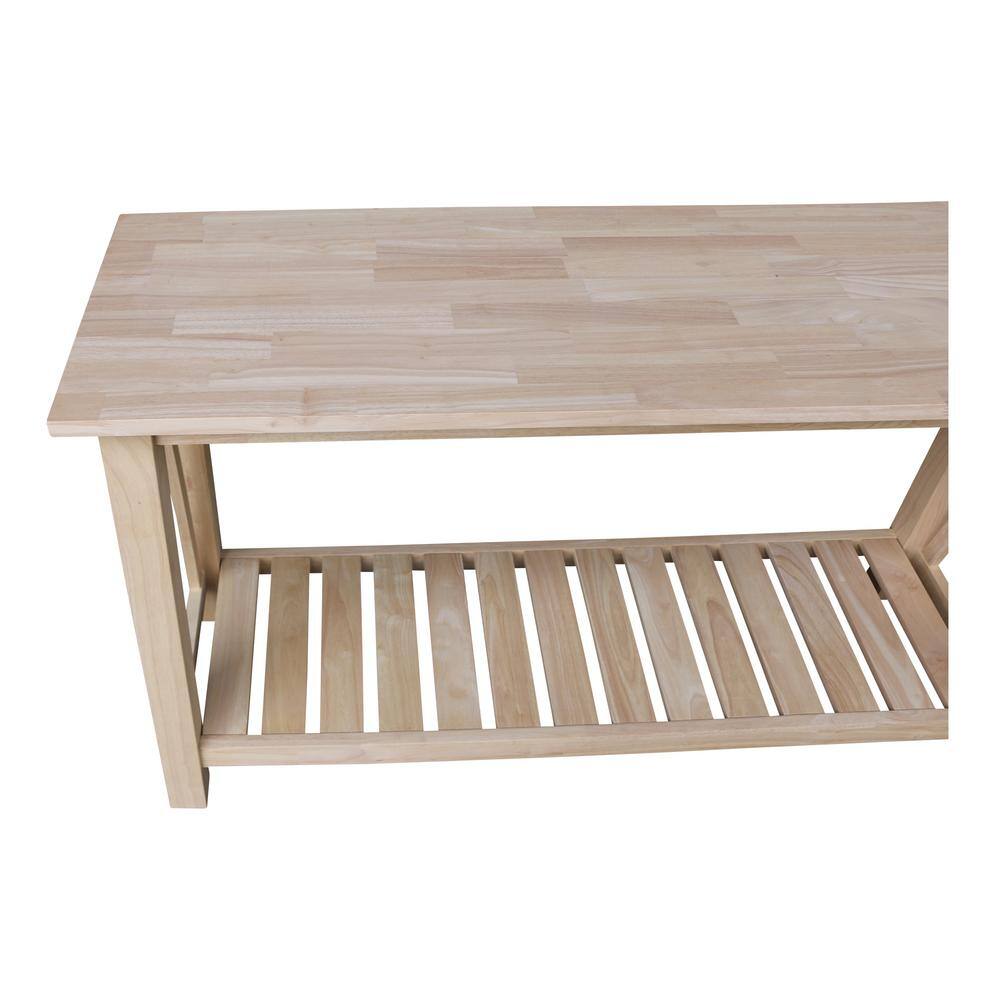 Eco-Friendly Parawood Surrey Console Table with Storage - Unfinished
