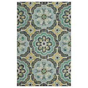 Daliah Floral Green 5 ft. x 8 ft. Geometric Indoor Area Rug