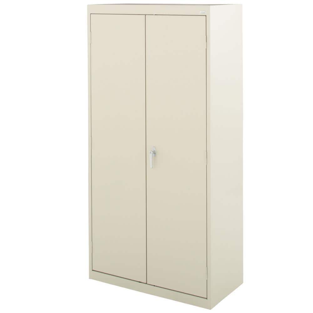 Putty Steel Freestanding Lockable Office Cabinet with Adjustable Shelving