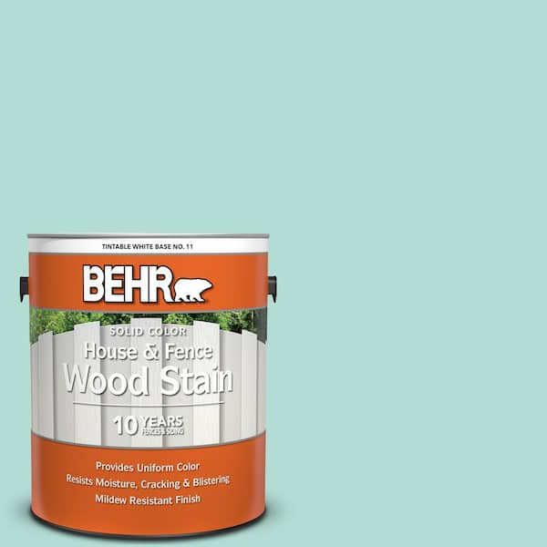 BEHR 1 gal. #490C-3 Balmy Seas Solid Color House and Fence Exterior Wood Stain