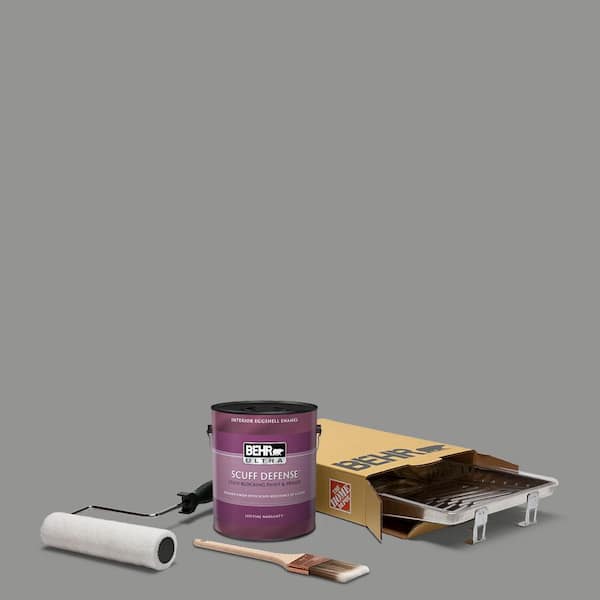 BEHR 1 gal. #780F-5 Anonymous Extra Durable Eggshell Enamel Interior Paint and 5-Piece Wooster Set All-in-One Project Kit