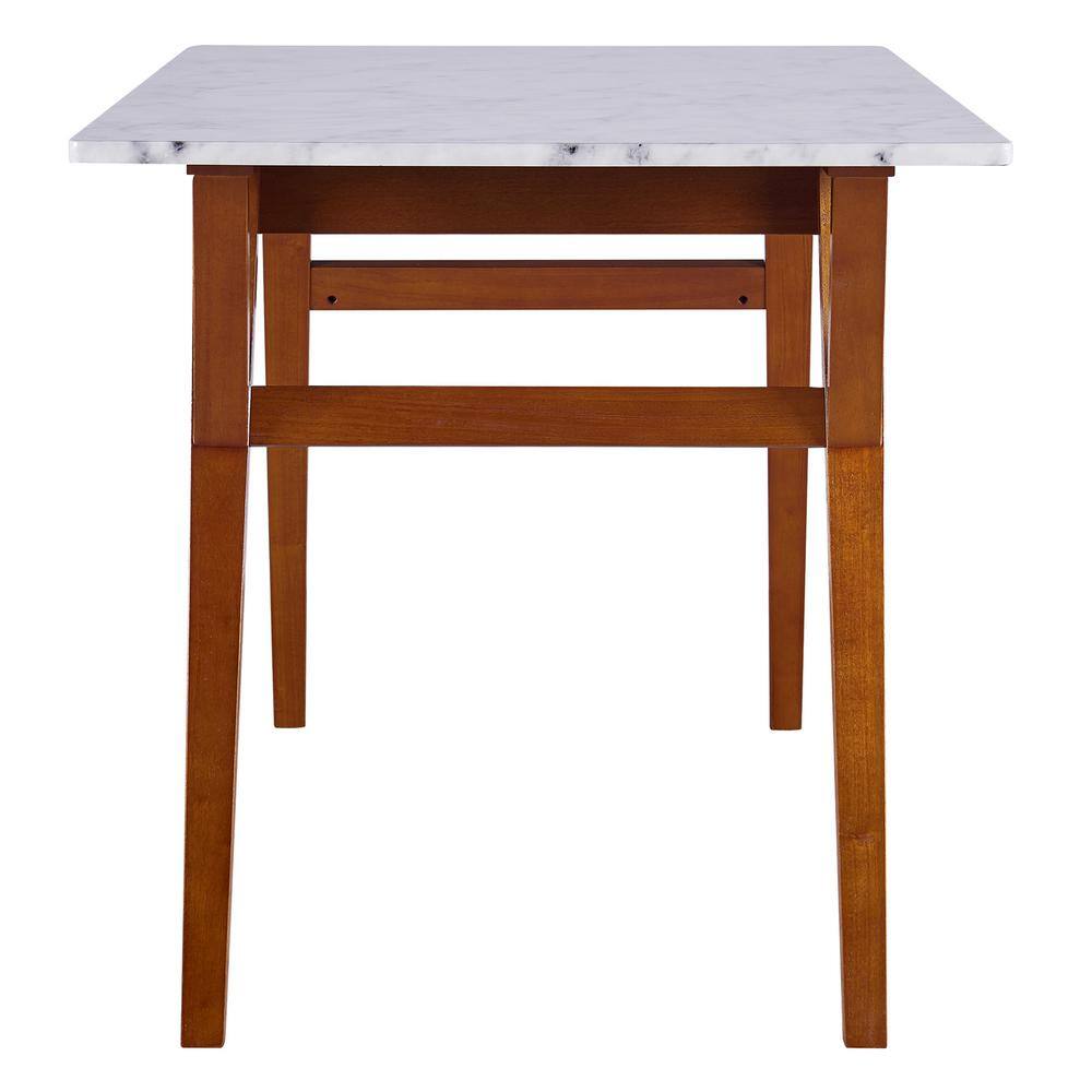 Ashton Faux Marble and Walnut Rectangular Dining Table