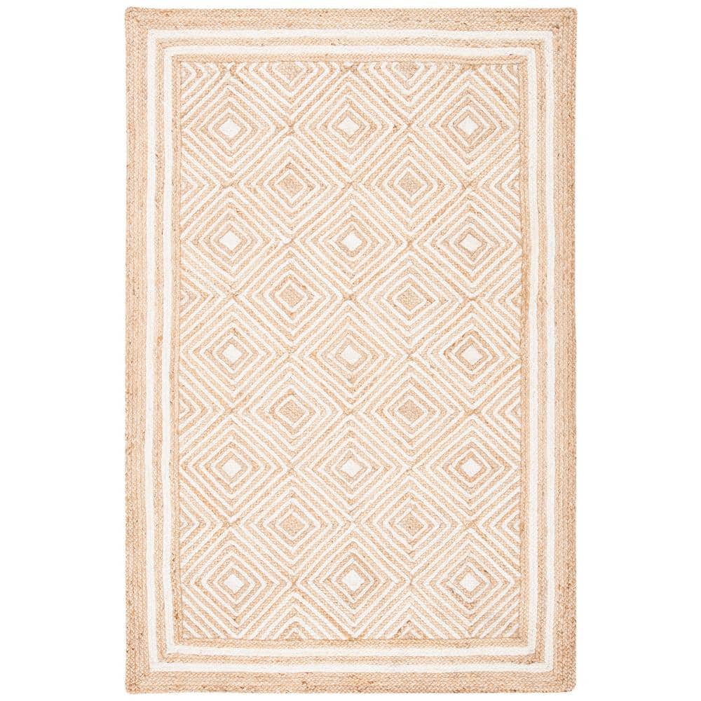 Natural Fiber Beige/Ivory 6 ft. x 9 ft. Woven Border Area Rug price history on PriceWatchPro