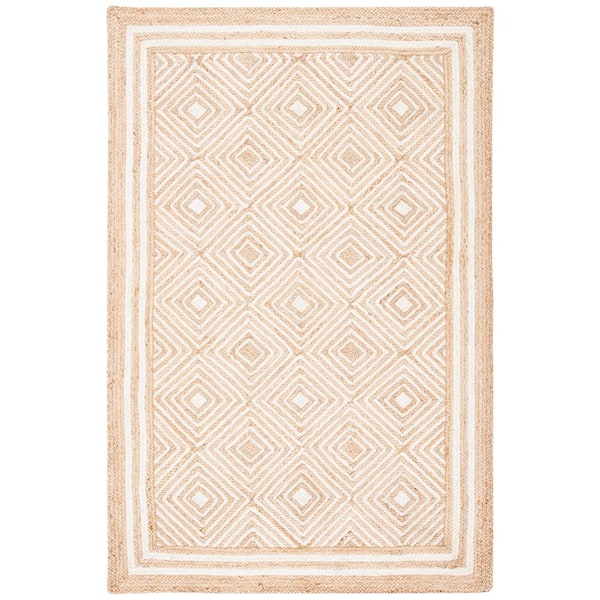 Natural Fiber 4 ft. x 6 ft. Natural/Ivory Geometric Area Rug