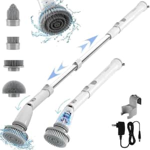 16.5 in. Electric Spin Scrub Brush with Adjustable Handle Extension, 4 Replaceable Heads, 3 Angles 2 Rotating Speeds
