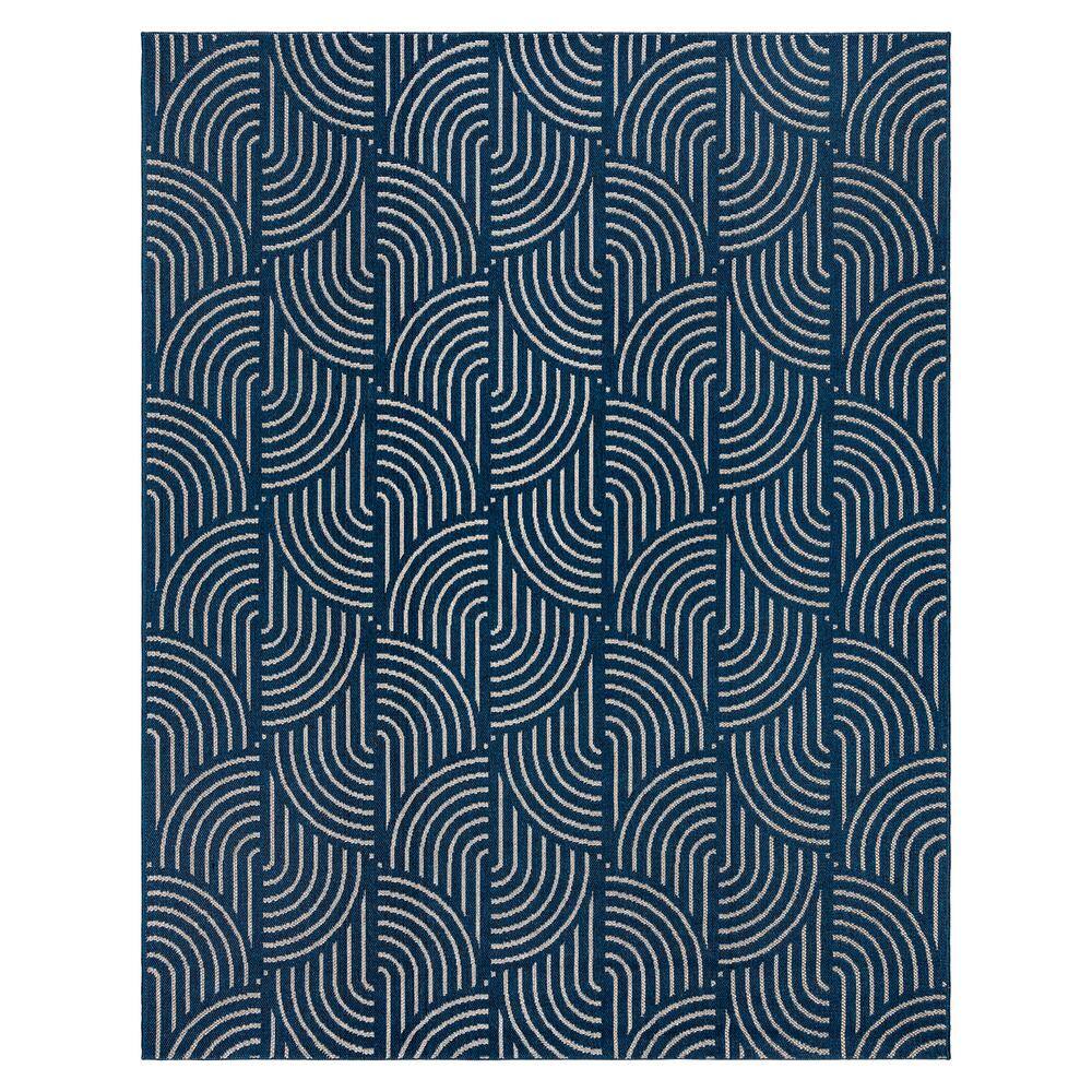 Ringly Building Gertmenian Ringley Michele Navy 5 ft. x 7 ft. Geometric Indoor/Outdoor ...